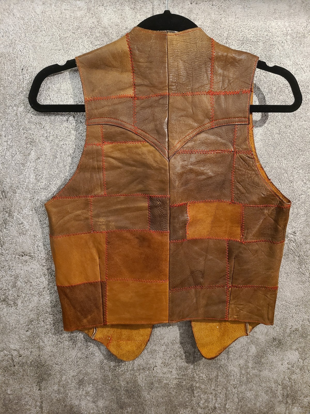 True Vintage Real Leather Patchwork Quilt Festiva… - image 2