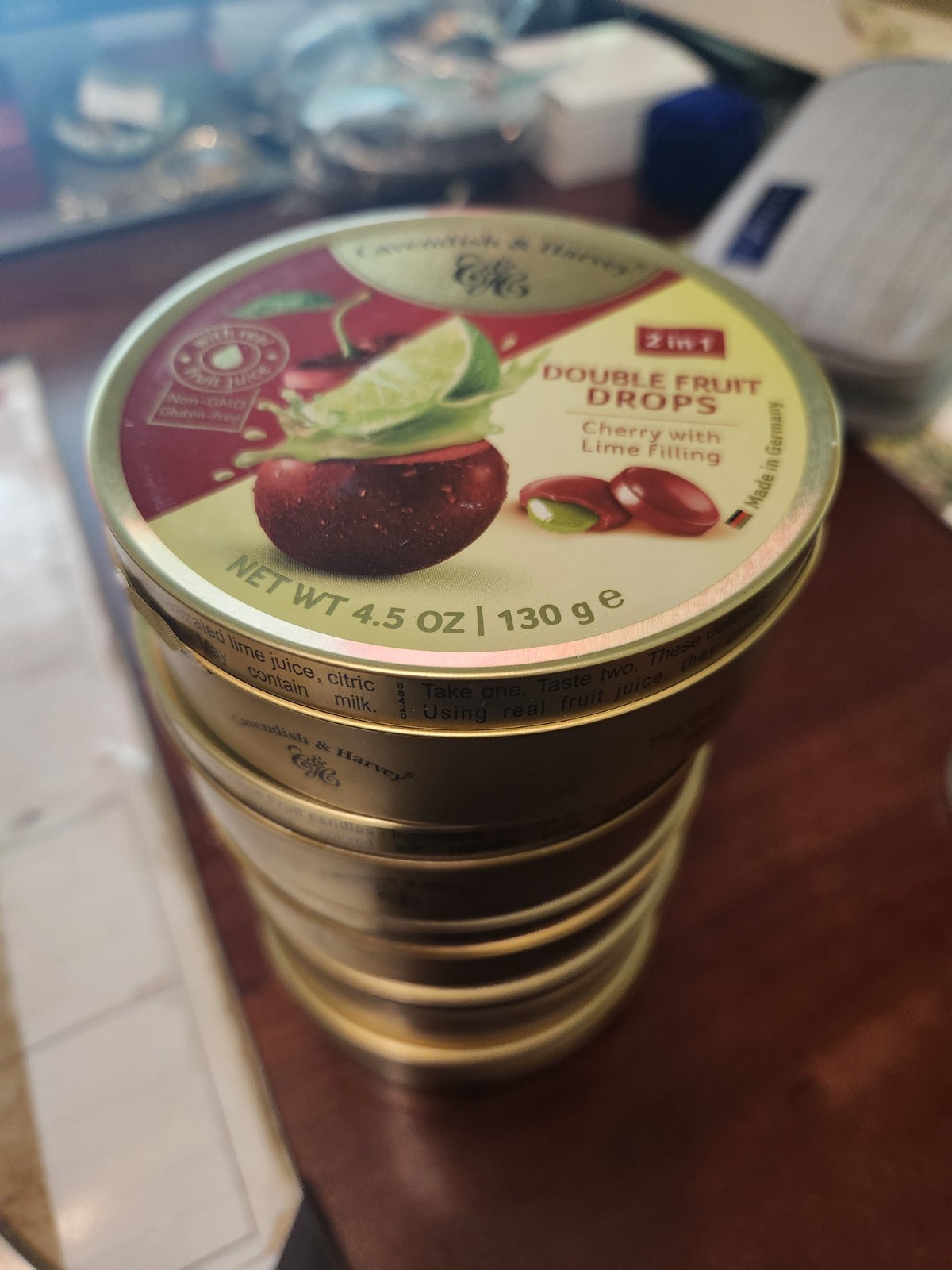 Cavendish & Harvey 5-Flavor Hard Candy Drops with Cherry & Lime Filling