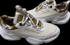 Versace Jeans Couture White/Gold Baroque Low Top Lace-Up Men's Sneakers