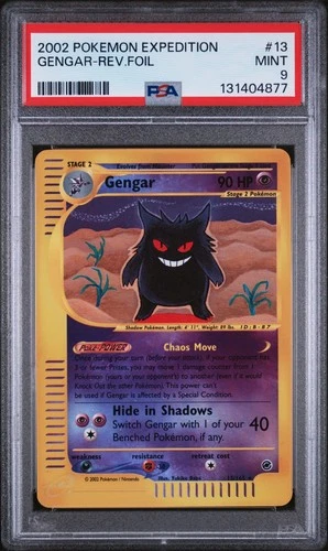 PSA 9 MINT Gengar Reverse Foil Expedition 13/165 NEW CERT