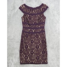 Adrianna Papell Dress Women 6 Sheer Lace Sheath Cocktail Party Evening Event Zip