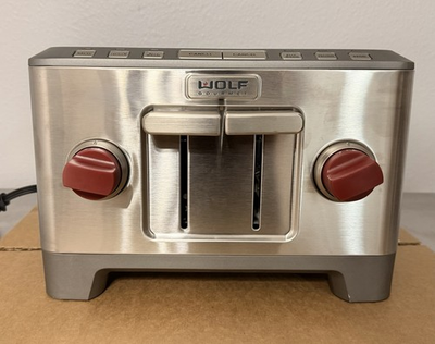 #ad Wolf Gourmet WGTR104S 4 Slice Stainless Toaster 1800W 7 Settings Bagel Frozen $599.00