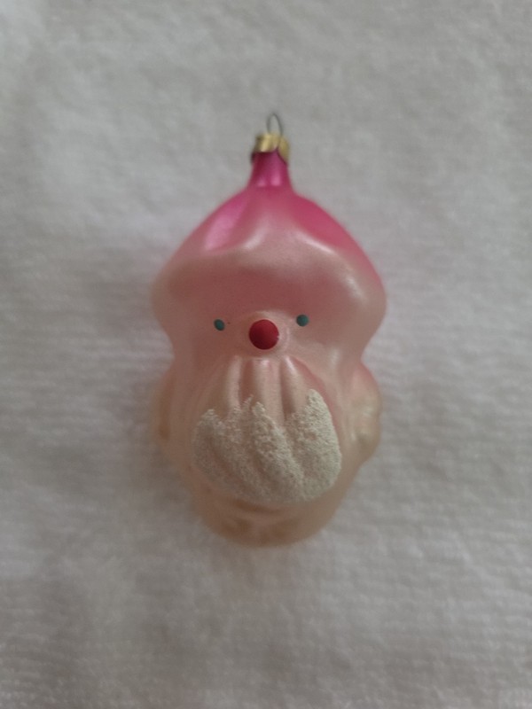 Mold Blown Glass Christmas Ornament Santa Figure Made in Germany Appr 3"