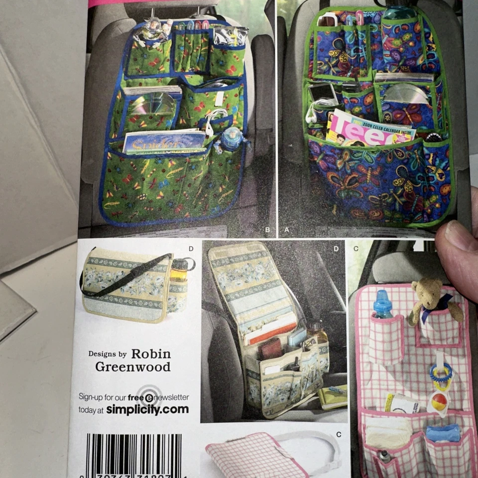 SIMPLICITY 2916 Sewing CRAFT PATTERN CAR Truck ORGANIZERS NEW UNCUT - Image 2 of 4