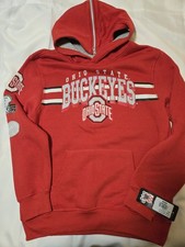 Ohio State Buckeyes Logo Pullover Zip Hoodie L 14/16 Scarlet Red Pocket Gen2 NWT
