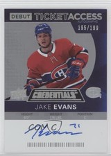 2021 Credentials 2020-21 Debut Ticket Access /199 Jake Evans #DTAA-JE Auto 0f5t