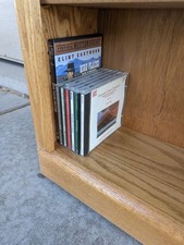 Vintage Rustic Country Oak Wood Bookshelf Bookcase CD Storage Rack Shelf N86