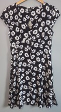 GAP Women 0 NWT Navy Daisy Print Mini Dress Fit Flare Summer V Neck
