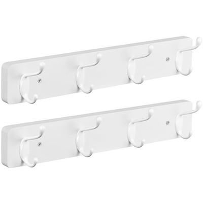 OUTNILI 2 Pack Coat Rack Wall Mount - White Coat Hooks Wall Mounted for Sungl...