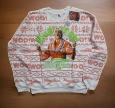 NWT WWE Wrestling Ric Flair All Over Print Light Up Ugly Christmas Sweater sz M