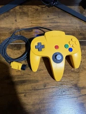 Nintendo 64 N64 Yellow Wired Controller Official OEM Authentic - Tested