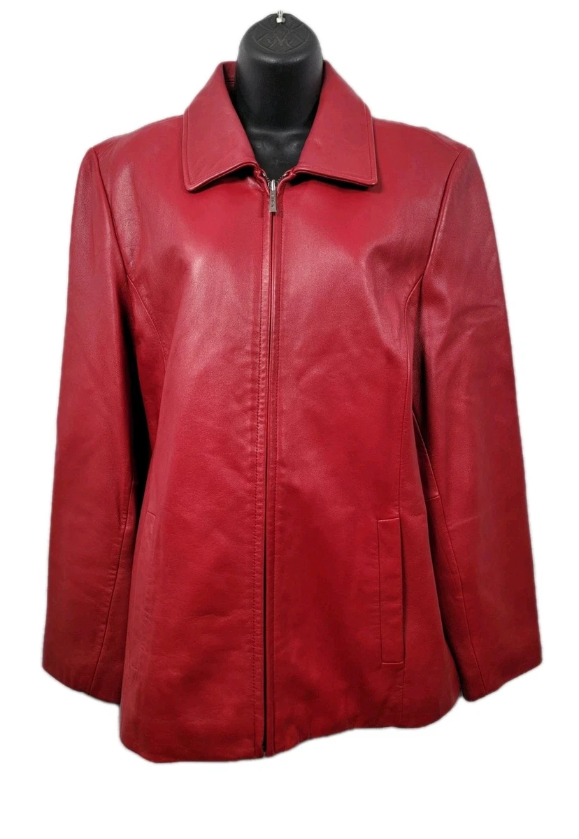Liz Claiborne Leather Outer Shell Red Coats, Jackets & Vests for