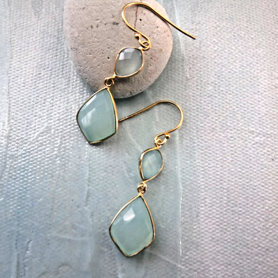Argento Vivo Ohrhänger Sterlingsilber 925 Chalcedon