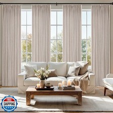 MIULEE Pinch Pleated Thick Linen Curtains 102 Inch 4 Panels Set B