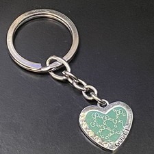Gucci Monogram Heart Charm with Rhinestones Keychain