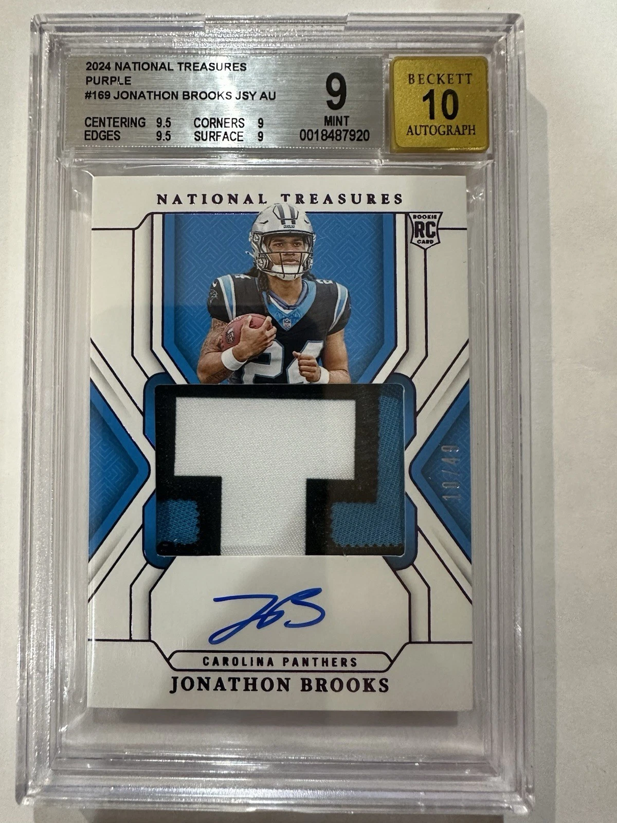 Jonathon Brooks Panini National Treasures Collegiate College Silhouettes Signatures #JB Purple