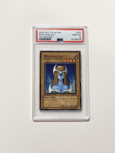 2002 YU-GI-OH! STARTER DECK: YUGI 1ST ED #001 MYSTICAL ELF PSA 10