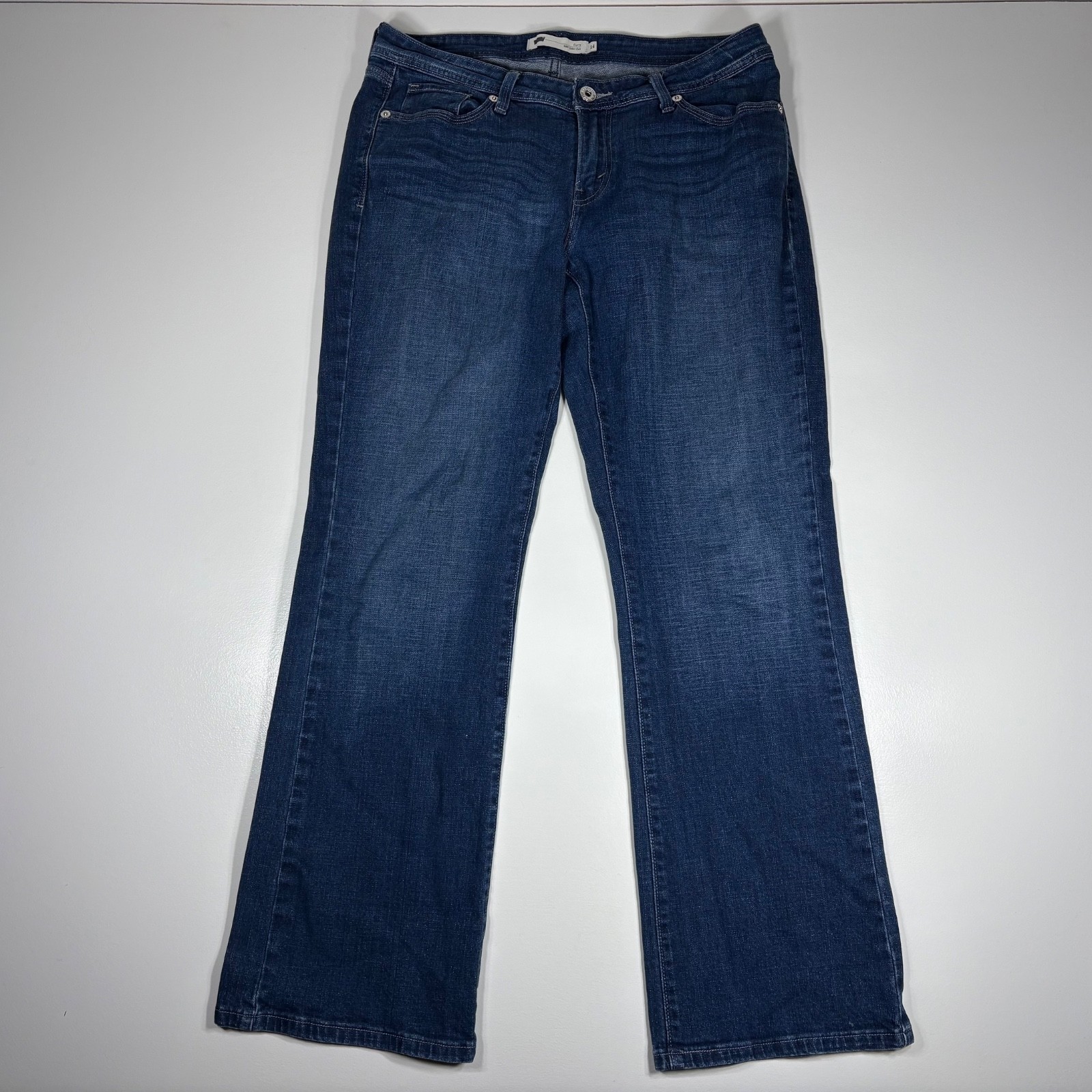 Women 14 Blue Curvy Bootcut Denim Stretch Casual Everyday