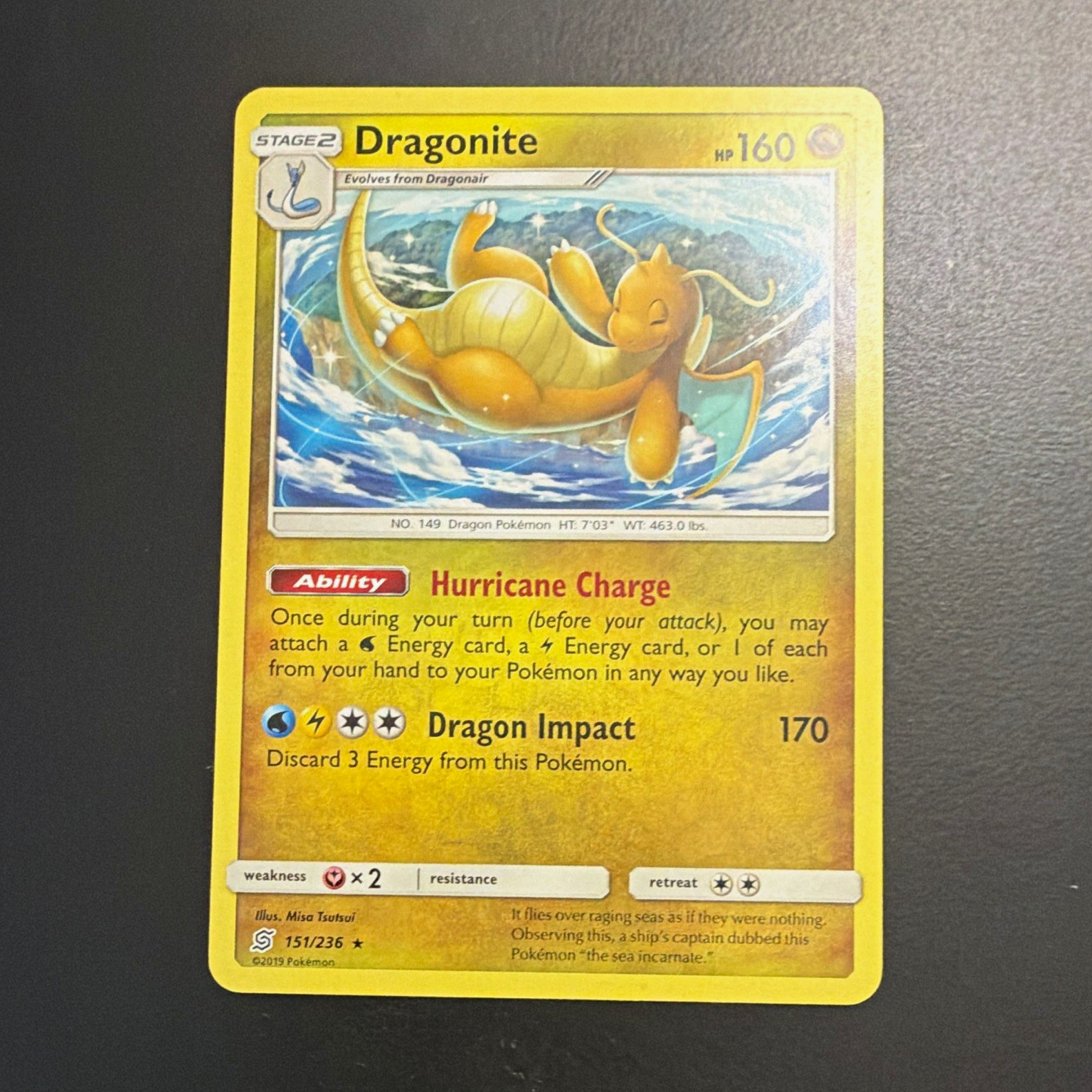 Dragonite 151/236 Unified Minds Stage 2 Non-Holo Rare 160 HP English 2019