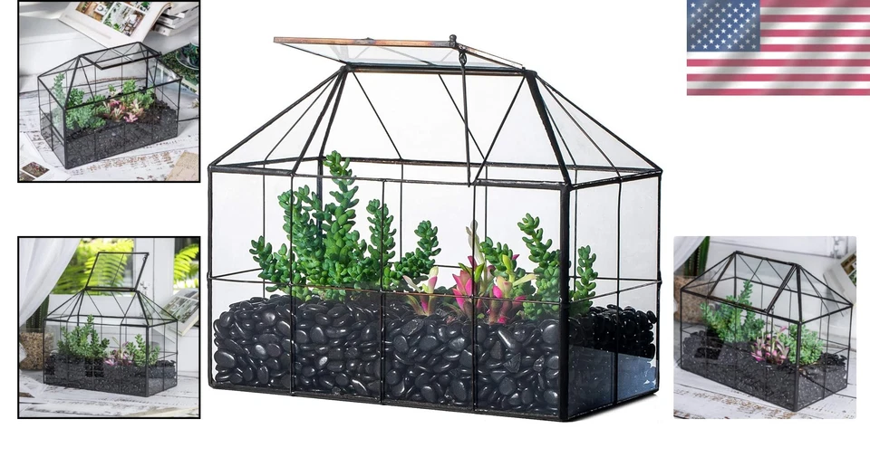 Vintage Style Glass Plant Greenhouse - Image 2 of 4