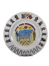 Civil War Commeorative Centennial Plate Homer Laughlin Cavalier Eggshell