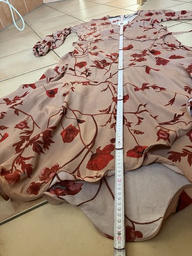JOHANNA ORTIZ H&M Wickelkleid Maxi M beige-rot Blumenkleid Designer Limitiert - Bild 14 von 20