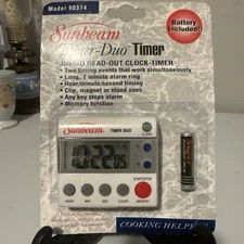 1995 Sunbeam Jumbo Read-out Clock -Timer For Cooking, Medication Exercise