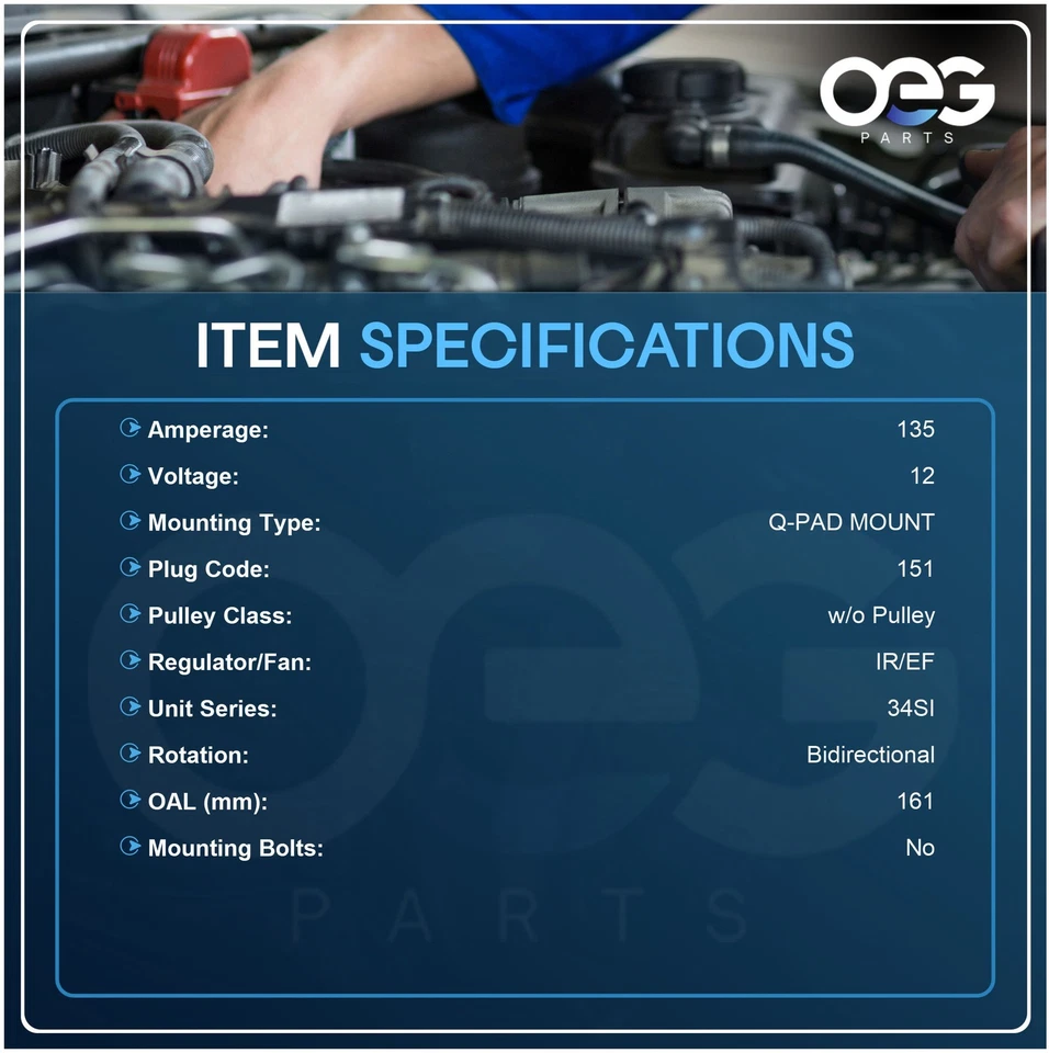 New 135A Alternator Fits Peterbilt 357 379 12.7L 2000-03 10459278 321-764 X68096 - Image 3 of 4