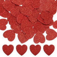 1"x1" Heart Foam Stickers 60Pcs, EVA Glitters Foam Shape Sticker Red