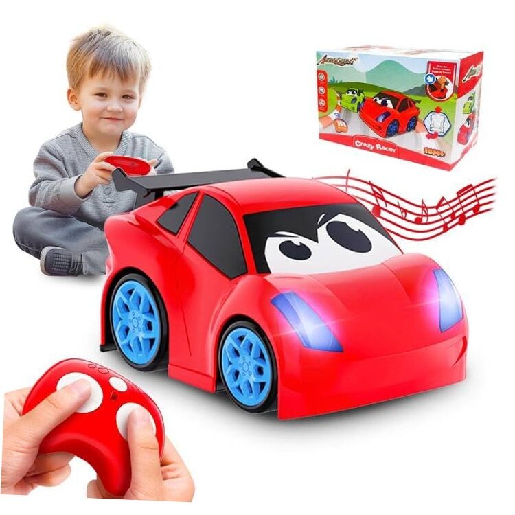 , Rc Car Toy With Lights And Sounds For Boys, Girls And Red