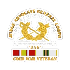 Kiss-Cut Stickers - Army - JAG Branch w COLD SVC