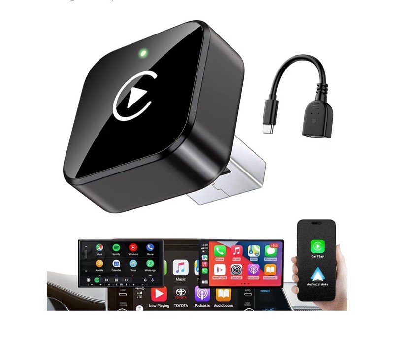 iGENJUN Wireless CarPlay Adapter 2026 Upgrade Mini Design, USB/USB-C Plug & Play