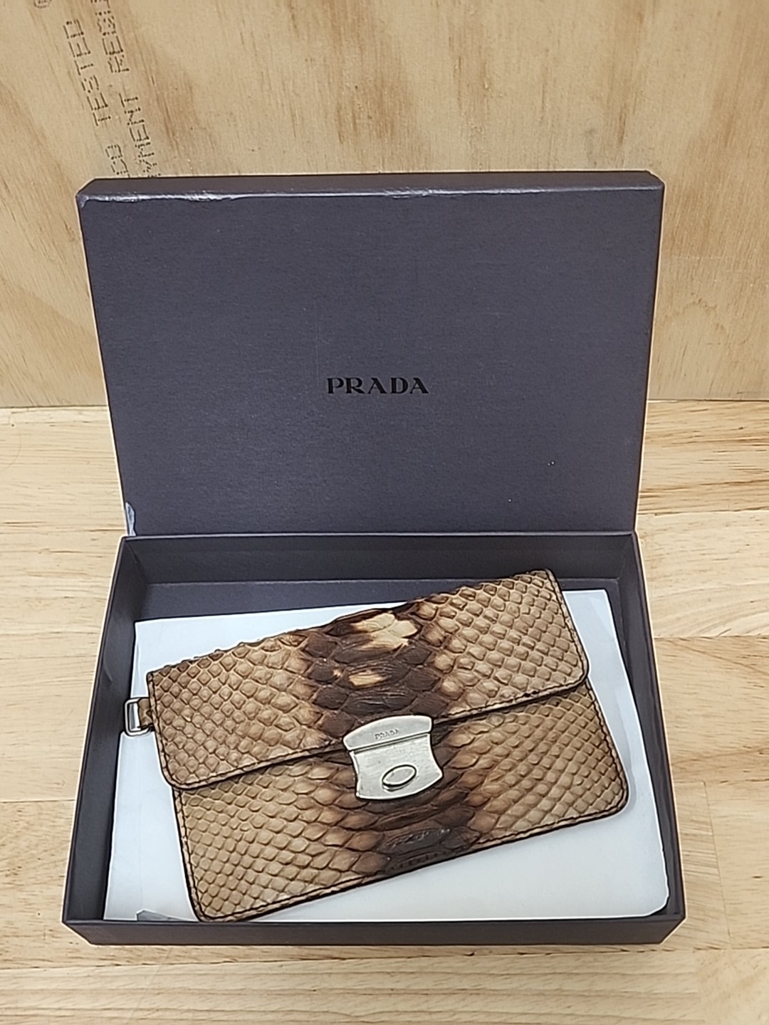 Prada Python Leather Wallet Coin Holder Rare - image 1
