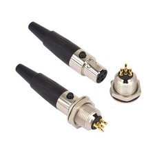onelinkmore 4 Pin Mini XLR TA4F Male Female Panel Mount Socket 4 Pin, 4