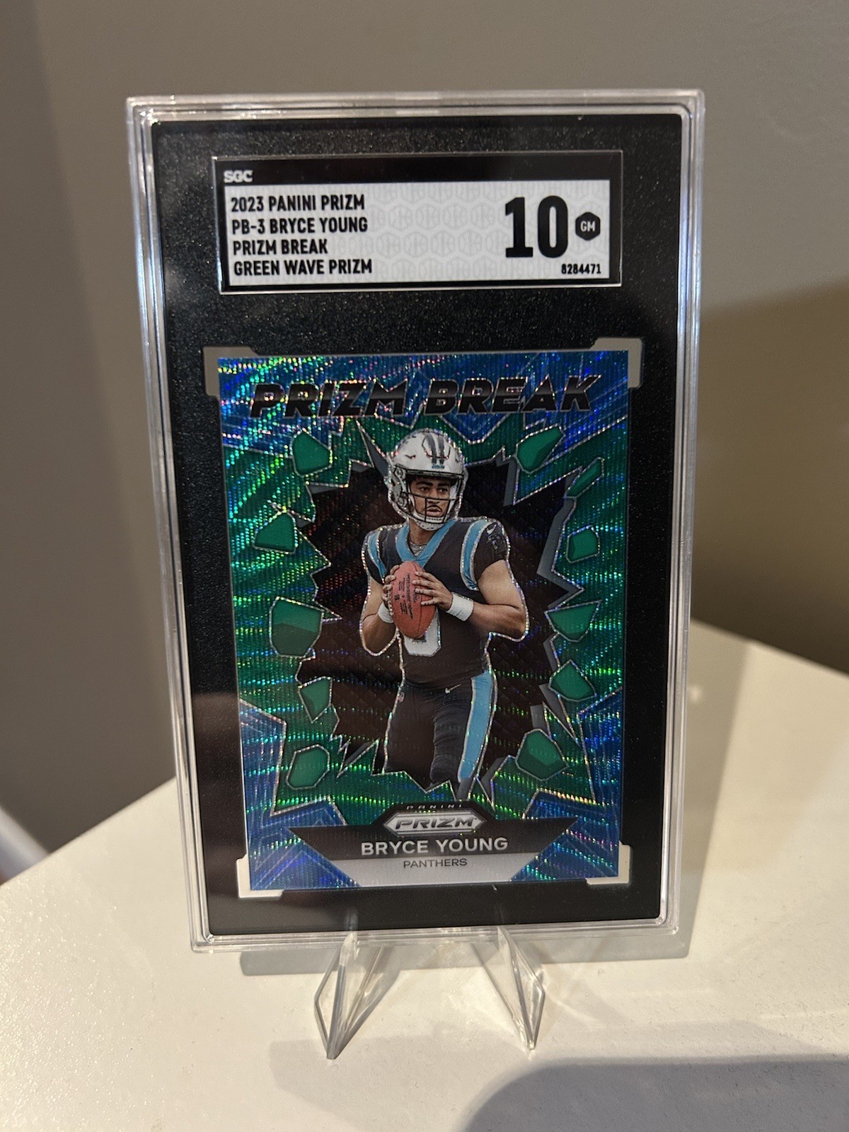 2023 PANINI PRIZM PRIZM BREAK GREEN WAVE #PB3 BRYCE YOUNG PSA 9