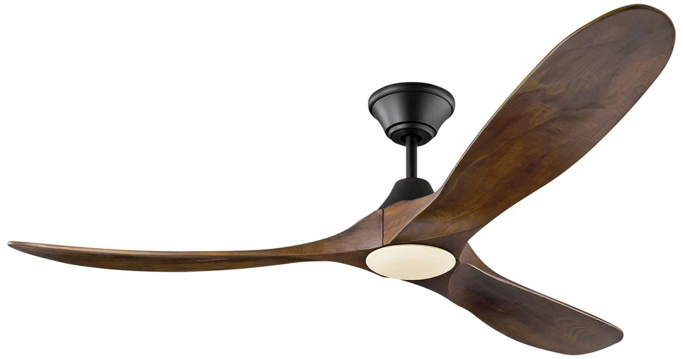 60" Visual Comfort Maverick Walnut Wood LED Ceiling Fan with Remote - Image 2 of 3