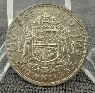 Great Britain 1937 Crown AU .454 oz. Silver Fineness .500 KM #857 Beautiful Coin