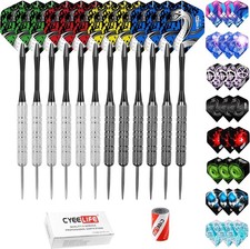 CyeeLife Steel Tip Darts Set with Shafts, Protectors,Extra Flights,Sharpener and