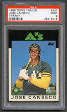 JOSE CANSECO 1986 TOPPS TRADED TIFFANY ATHLETICS ROOKIE RC #20T PSA 9 MINT