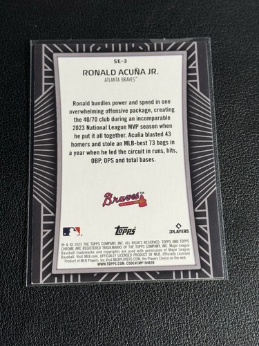 2025 Topps Chrome Ronald Acuna Jr Shadow Etch SP Atlanta Braves - CASE HIT - Picture 2 of 2
