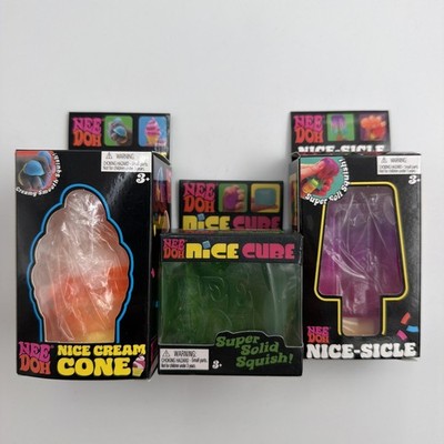 NeeDoh Nice Cube Nice Cream Cone Nice-Sicle Lot 3 Sensory Squish Toys New