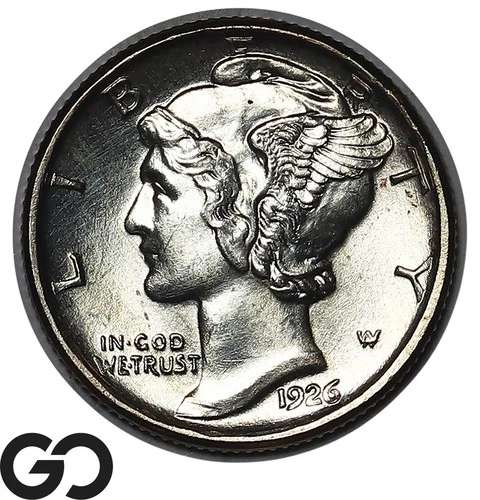 1926-D Mercury Dime Premium Quality Superb Gem BU++ Full Split Bands