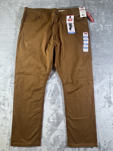 Pantalones Wrangler Calce Recto Flex Frente Plano Caqui Para Hombre 40x30 95WRWTF Caramelo