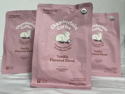 3 Pack Lot Chamberlain Coffee Vanilla Flavored Blend Medium Roast Ground 10 OZ
