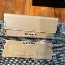 Burberry Eyeglasses Sunglasses Case w/cleaning cloth Camel Brown Magnetic Close