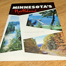 1950s MINNESOTA'S NORTHLAND Travel Book  MAP Bemidji / Iron Range / Ely / Duluth
