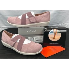 Vionic Shelby SDE Women Dusty Purple Suede Mary Jane Slip On Shoes Size 6.5