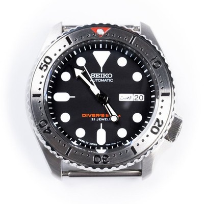 SKX007/SRPD Flat Steel Bezel Insert - Black Bold Markers/Red Triangle - CT626