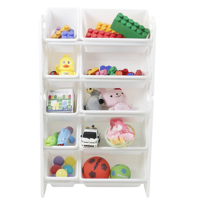 Uniplay 5 Tier Toy Storage Organizer 10 Removable Bins Re-Configurable Base