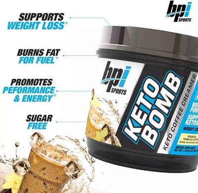 KETO BOMB BPI Sports FRENCH VANILLA LATTE Keto Diet Coffee Creamer 10/25 MCT's